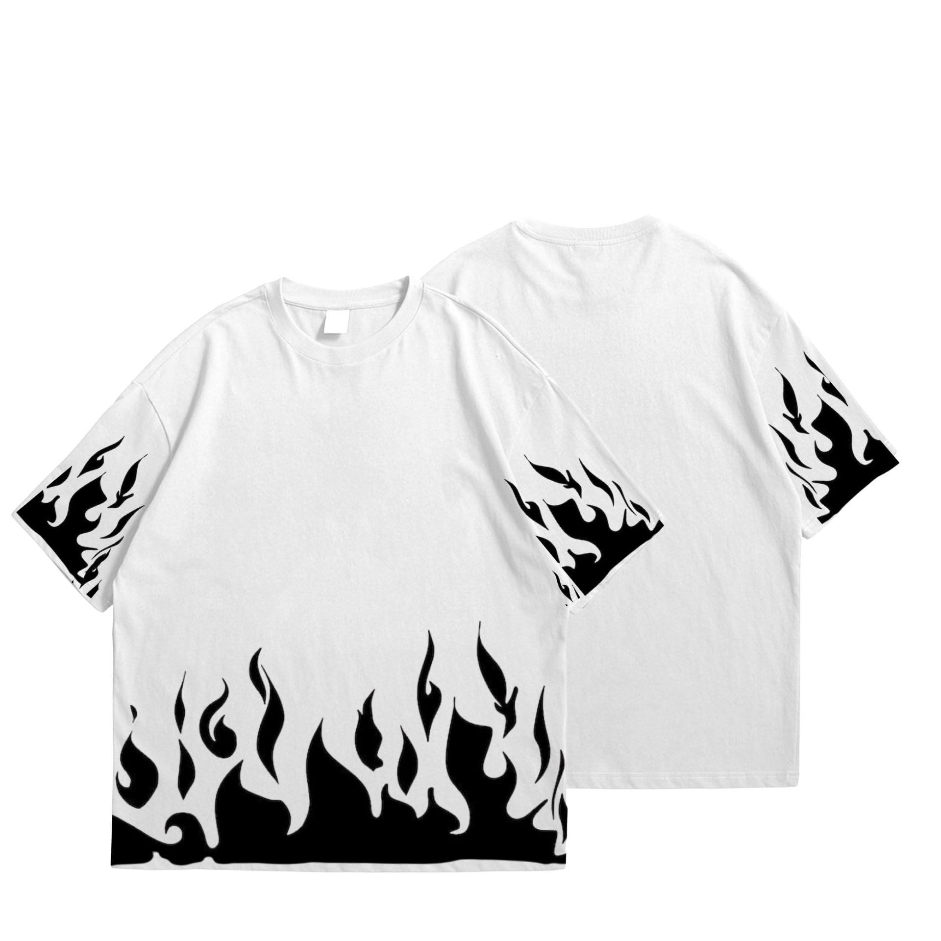 Buy TEESANIME Tees Anime Flame Oversized T Shirt for Men and Women
